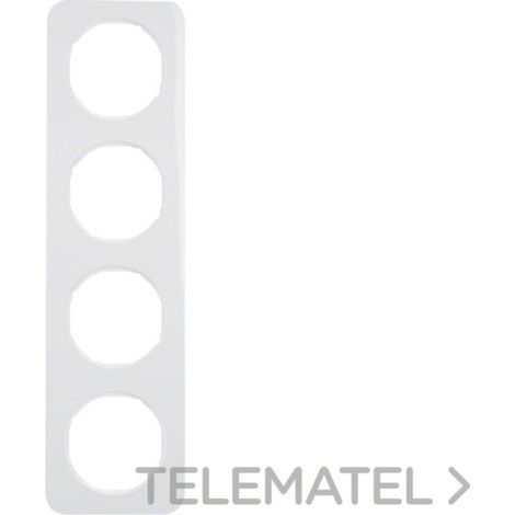 Marco 4 elementos Berker By Hager 10142189 serie R1 Blanco Brillo