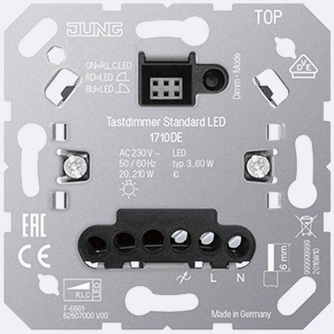 Jung Regolatore a pressione standard LED, senza ingresso secondario, UP 1710 DE (1/2)