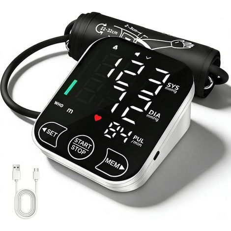Blutdruckmessgeräte von 22 cm bis 48 cm, mit großem LCD-Bildschirm, einfache automatische Blutdruckmessgeräte für den Heimgebrauch, Herzfrequenzmessgeräte (1/5)