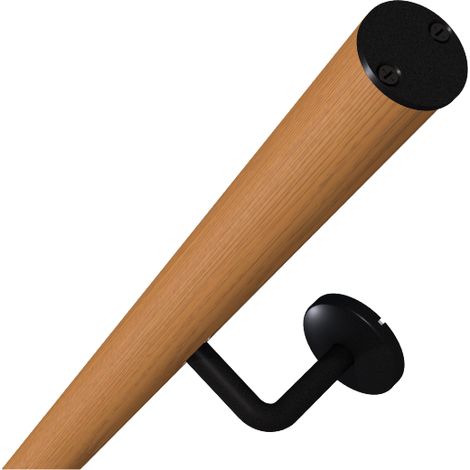OPALU - Kit corrimano in alluminio effetto legno Cinnamon con supporti 2 m