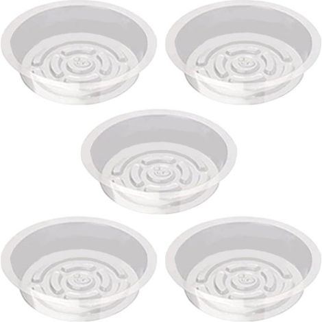 Dessous de plat pour plantes - Soucoupes pour pots de fleurs - Entretien des plantes - Base stable pour plantes - Lot de 5 (15-25 cm) - Transparent (1/5)
