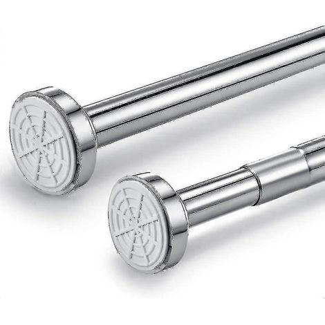 Barre télescopique en acier inoxydable extensible de 150 à 260 cm, barre de rideau de douche sans perçage, barre de serrage réglable par rotation, maintien sécurisé AS-50cm- (1/4)