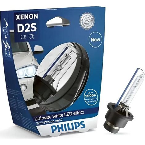 1x Ampoule D2S Philips 85122WHV2S1 xénon whitevision Gen2, sous blister (1/3)