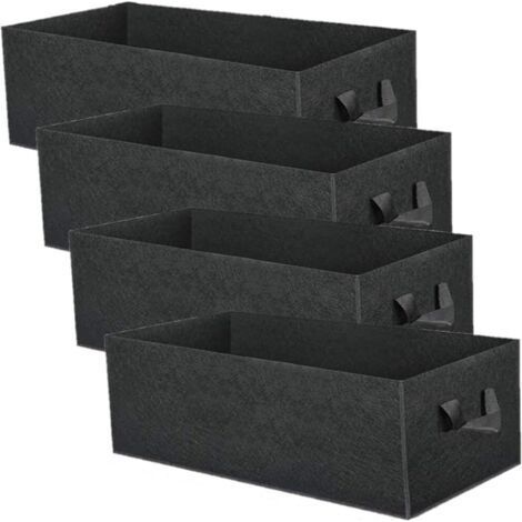 4Pcs 8 Gallons Sacs de Culture de Plantes, Rectangulaire, Respirants en Tissu Non Tissé Robuste épaissi Conteneur de Pots de Jardin D'aération de Racine avec Poignées à Sangles (1/5)