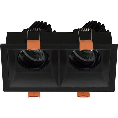 Empotrable techo tilt VIP2 2X Square Round Corte de fase L,C LED COB 2x15.60W 2145lm(3132lm) CRI90 4000K 18º Negro Negro