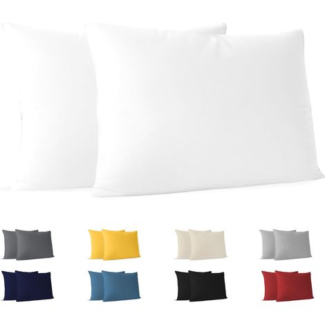Kissenbezug – 2er-Set – Jersey-Baumwolle – Weiß – 50 x 70 cm – Öko-Tex-zertifiziert (1/5)