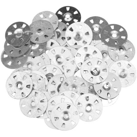 Lot de 100 Rondelles d'Isolation de 35 mm de Diamètre en Fer Galvanisé Thermoboard Joints à Ongles Fixes pour Isolation Thermique et Plaques de Plâtre