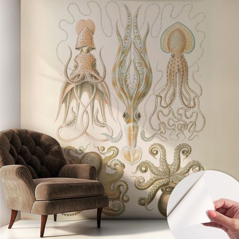 Selbstklebend Tapete - abwaschbar - Raumgestaltung Schlafzimmer Wohnzimmer Tapete Meeresleben 250x250 cm (1/5)