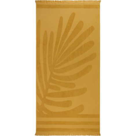Fouta de plage en Motif feuillage en éponge TROPI (1/4)