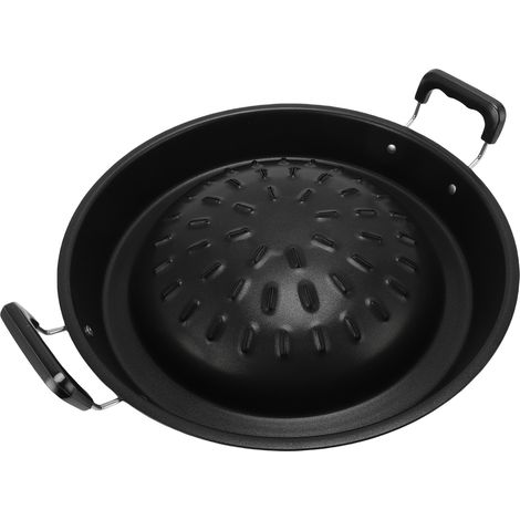 Poêle à barbecue thaïlandaise 2 en 1, antiadhésive, chauffage uniforme, poêle à charbon de bois en aluminium pour intérieur et extérieur, 35cm/13,78 pouces, noir (1/5)