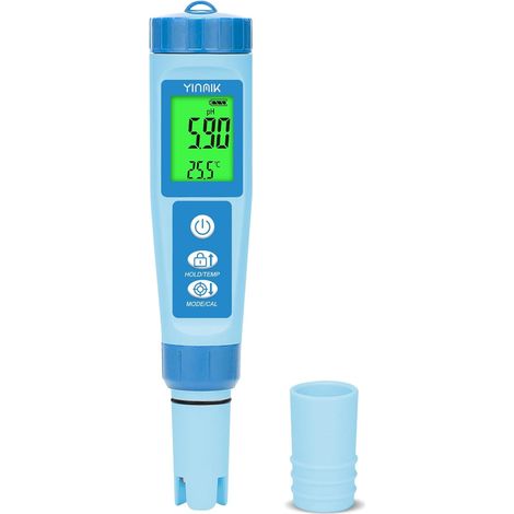 Testeur pH EC TDS 4 en 1, pH-Mètre Digital Mesure pH, EC, TDS, T° simultanés, Pour Hydroponie, Piscine, Spa, Aquarium, Avec Précision (1/5)