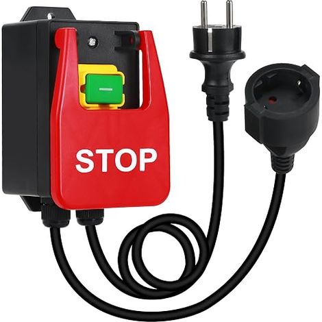 Monofase 220 V, interruttore a pulsante, interruttore di sicurezza con presa, interruttore macchina per lo spegnimento rapido del piano di fresatura e di altri dispositivi (stop) (1/5)
