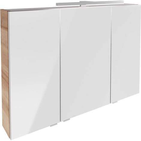 FACKELMANN B.brillant LED Spiegelschrank 100cm - Ast Eiche (1/5)