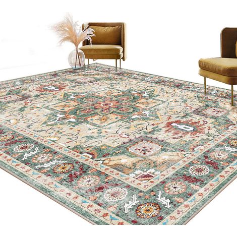 Tapis Persan Américain - Imitation Cachemire Sans Peluche - Pour Salon Chambre Couloir - 80x120 Cm (1/5)
