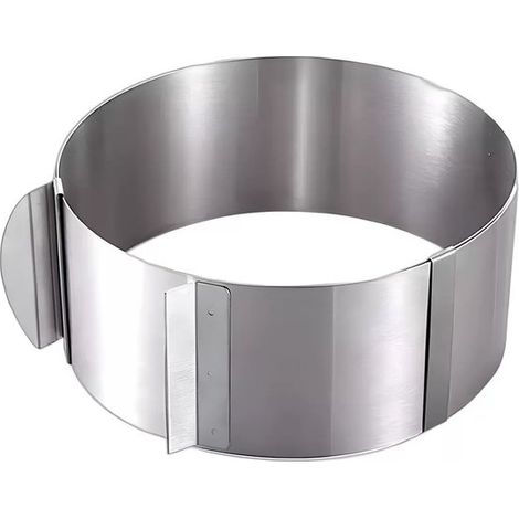 Aro tartas, diámetro ajustable, 8 cm, Aro acero inoxidable, diámetro 16-30 cm, resistente duradero, Aro redondo tartas marco horneado ajustable (1/5)