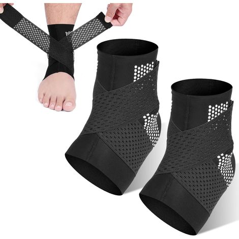 Chevillère de Maintien Sport,2 Pièces Cheville Soutien Réglables avec Sangle,Maintien et Stabilisation de la Cheville,Homme et Femme