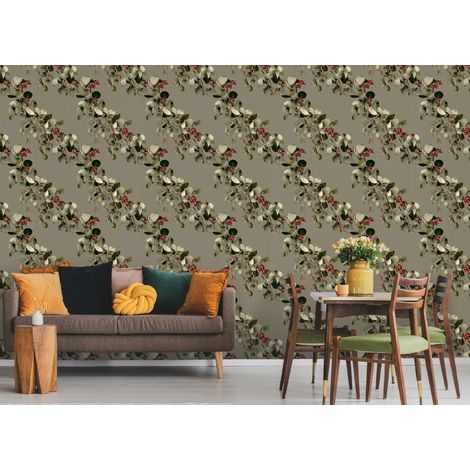 Wallarena Vliestapete Blätter Abstrakt Vintage für Wohnzimmer und Schlafzimmer, 10 m x 50 cm – inkl. Kleister & Anleitung (1/5)