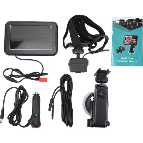 Telecamera per auto per bambini 1080P, monitor da 5" con visione notturna a infrarossi e ampio angolo di visione di 150°, specchietto retrovisore girevole a 360° per neonati, bambini e bambini piccoli (1/4)