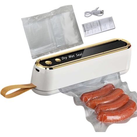 Machine à sceller sous vide - Portable - Sans fil - Design compact - Avec 10 sacs - Kit de conservation des aliments - Pour la maison, la cuisine, le stockage de bocaux à viande, conteneurs, mi (1/5)