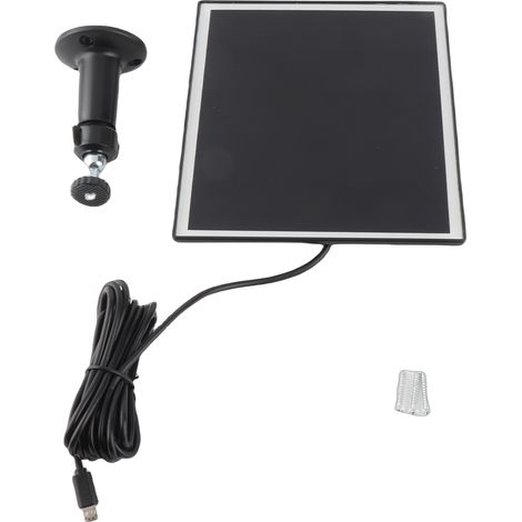 Ortviai Panneau Solaire 10 W pour Caméra de Sécurité, 5 V, USB Micro, Étanche IP65, Câble 3 m, Support 360° (1/5)
