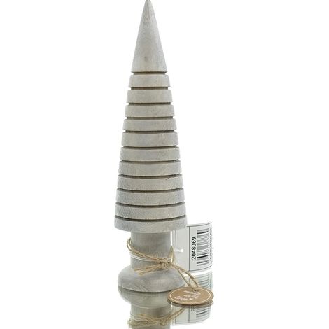 Boltze Deko-Weihnachtsbaum Noares Weiß Ø ca. 5,5 cm 22,5 cm - Mangoholz