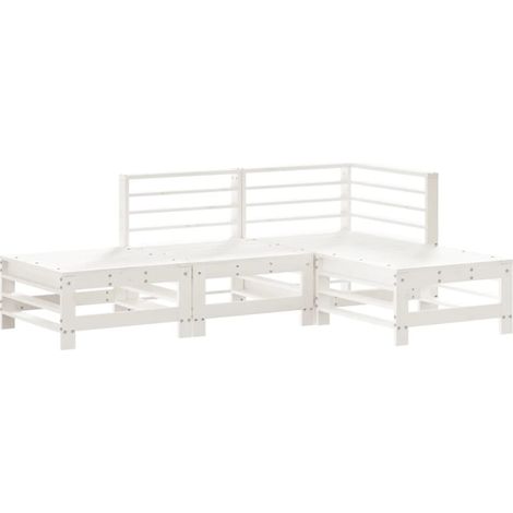 Maison Exclusive - Set Salotto da Giardino 4 pz Bianco in Legno Massello di Pino