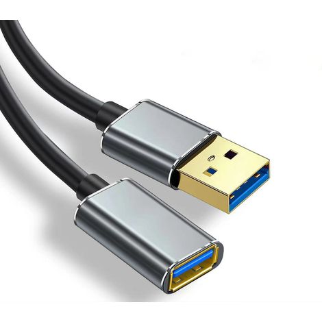 2m USB 3.0 Type A Male to Type A Female Extension Cable for Charging and Syncing Black. (1/5)