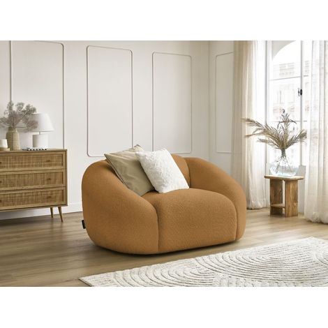BOBOCHIC - Fauteuil TINA tissu bouclette Jaune (1/5)