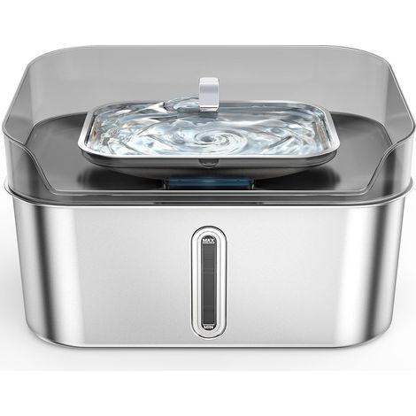 Acier inoxydable de fontaine d'eau de chien sans déversement pour grands chiens, fontaine d'eau d'animal de compagnie calme 8L/2.1Gal pour chats chiens à l'intérieur, distributeur automatique (1/5)