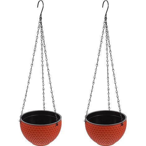 Doppelstöckige Hängeblumentöpfe, Blumentopfdesign, Hängeblumentöpfe, automatische Bewässerung für den Innen- und Außenbereich.