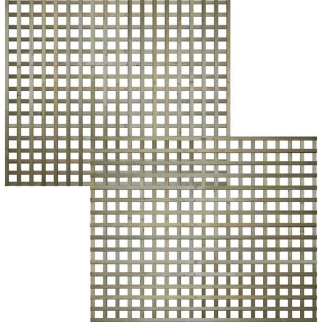Premier 6ft x 5ft Flat Top Privacy Square Garden Trellis Panel (1/5)