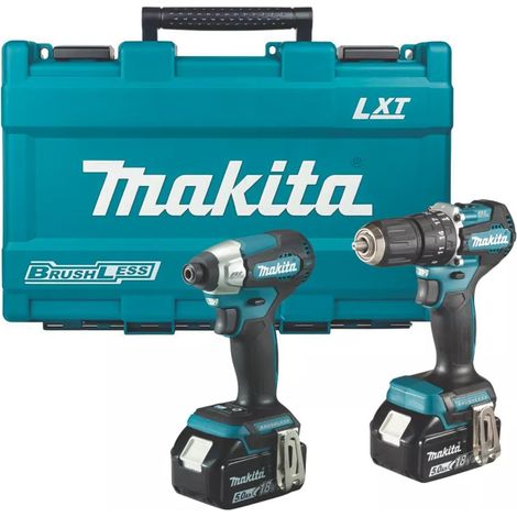 Makita 18v DLX2414T01 Brushless Kit DHP487 Hammer Drill DTD157 Impact Driver 5ah (1/5)
