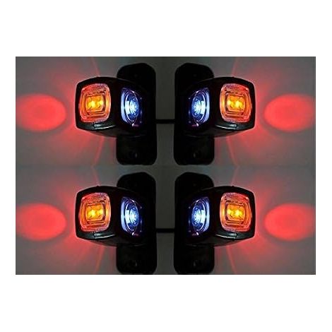 marqueurs lumineux latéraux arrière triple fonction 24 V 12 V pour remorque/van/camion/caravane/châssis/mobile home Orange/blanc/rouge (1/5)