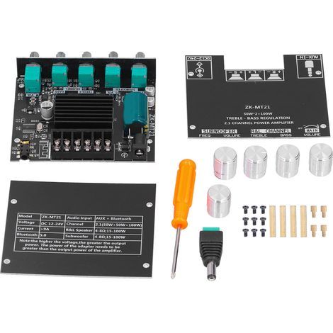 ZKMT21 Bluetooth-Verstärkerplatine, 2.1-Kanal-Digital-Audio-Leistungsmodul