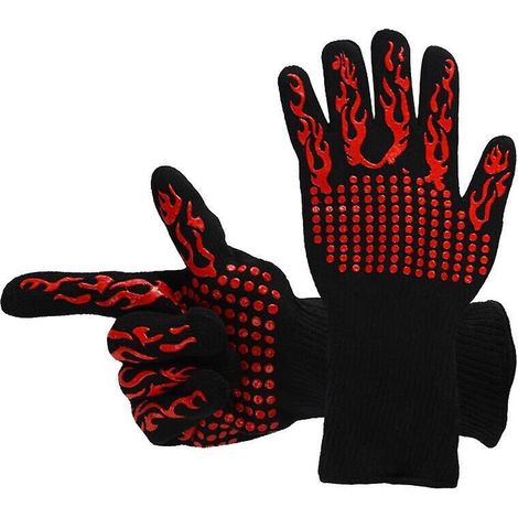 gants Pour Barbecue Rsistants Et Stables 1 Pice Rouge Gants Rsistants La Chaleur Jusqu' 800c Gants De Cuisine Universels Rsistants La Chaleur Et (1/5)