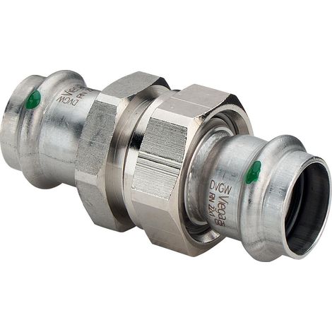 Viega Sanpress Inox-Raccordo a vite, d 22mm ottone nichelato, acciaio inossidabile Modello 2360, 437404
