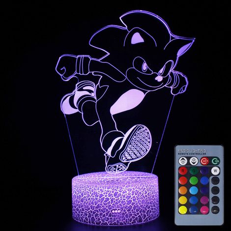 Ortviai Veilleuse 3D Animée avec Télécommande LC-1634 – 16 Couleurs Changeantes, Effet Holographique, Alimentation USB ou piles (1/5)
