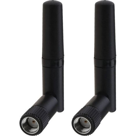 Lot de 2 Mini antennes WiFi Double Bande 2,4 GHz 5,8 GHz RP-SMA mâle à Angle Droit pour Carte réseau PCI,PC,Ordinateur de Bureau (1/4)