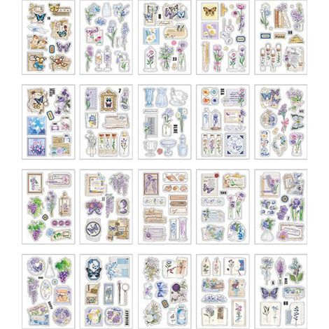Livre d'autocollants infeelme PET : Série Vieux rêves, nouvel amour - Matériel de décoration pour journal sur le thème des plantes (20 feuilles) (Fenêtre ensoleillée, Assis ensemble) (1/5)