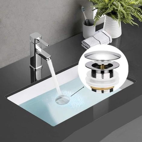 Bonde à Ressort pour lavabo - bonde Pop-up clic-clac à Poussoir (1/4)