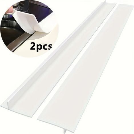 Lot de 2 joints d'étanchéité en silicone durables pour cuisine, résistants aux hautes températures, pour des plans de travail propres et sans miettes. (1/4)