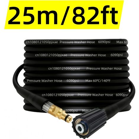 Tuyau de rechange pour nettoyeur haute pression (25 m / 82 pi) - 60-90 psi - Compatible avec les pistolets à eau Karcher K2, K3, K4, K5, K6 et K7. (1/5)