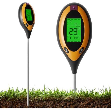 HOXILEELEO - 1 PC Testeur Humidité Plante 4-en-1,Température Lumière Solaire, Testeur Humidité Plante pour Jardin, Agriculture, Pelouse (1/5)
