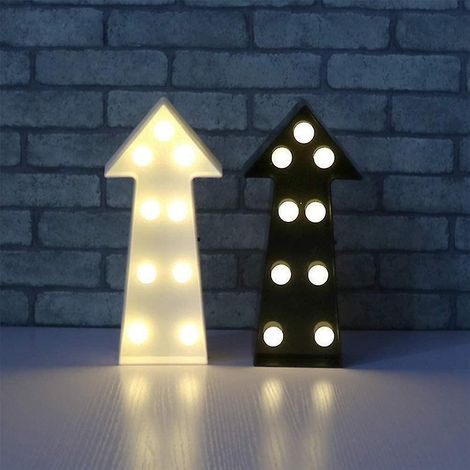 Enseigne lumineuse flèche 3D à LED en plastique, décoration murale (2 pièces - noir + blanc) CY (1/5)