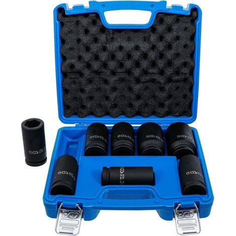 Jeu de Douilles à Choc Extra Longues 20 mm (3/4) 22-38 mm - 8 pcs - Résistantes et Pratiques pour Usage Intensif - D-Work (1/5)