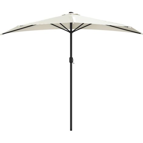 Garden Parasol with Aluminium Pole Sand 270x144 cm Half vidaXL