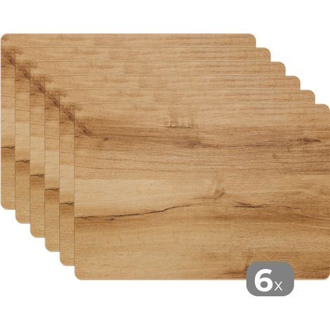 PLACEMAT Set of 6 - Wood look - Brown - Wood 45x30 cm