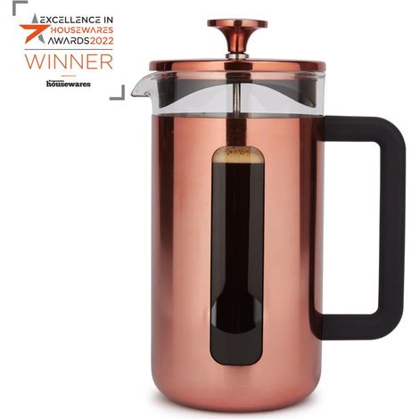 La Cafetière Pisa Cafetera de Acero Inoxidable, Ocho Tazas, Cobre, Estuche de Regalo