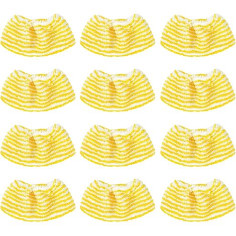 Lingettes Lavables de Rechange 12 pcs pour Kärcher EasyFix SC2 SC3 SC4 SC5 Nettoyeur Vapeur, Microfibre Résistante Réutilisable, Écologique Économique, Pour Sols Carrelage