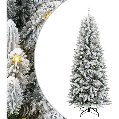 Sapin de Noël  Arbre de Noël artificiel avec 300 LED avec support Blanc 240 cm (1/5)